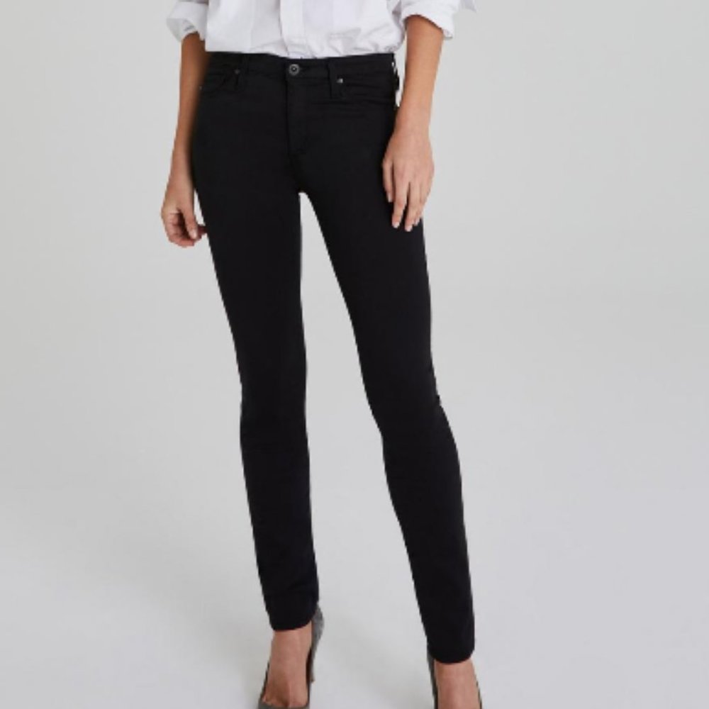 AG Prima Mid Rise Cigarette Black Jeans 26R